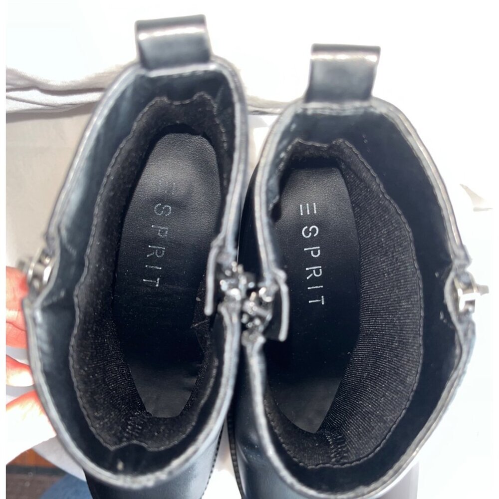 Esprit Perlina Black Chunky Boots Ankle Zip Lug High Heel Platform Casual Wom 7 - Picture 7 of 10